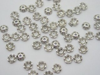 500 metal floral bead caps 9mm