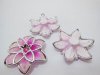 20Pcs Fuschia Flower Hairclip Jewelry Finding Beads 4cm