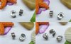 100pcs White-K Plated Mixed Style European Stopper Beads Clip As