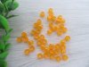 2100 Transparent Clear Orange Barrel Pony Beads 6x8mm