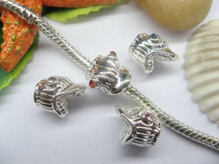 20 Silver European Thread Beads with Rhinestone pa-m213