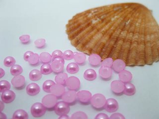 5000Pcs 5mm Light Purple Semi-Circle Simulated Pearl Bead Flatba