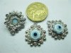 50 Metal 8-Sided Pendants w/Round Beads Jewelery Finding