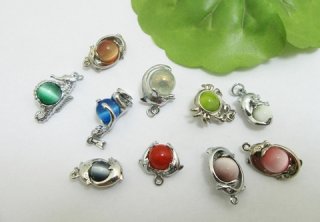 50Pcs Charms Pendant With Rotating Stone Jewelry Finding