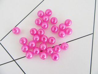 500 New Hot Pink 10mm Round Simulate Pearl Beads