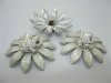 10Pcs Enamel Flower Hairclip Jewelry Finding Beads - Silver