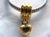 50X 18K Gold European Thread Beads Heart Dangle