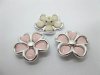 40Pcs Blossom Flower Hairclip Jewelry Finding Beads - Pink