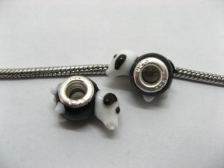 50 Lovely Sheep Glass European Beads be-g428