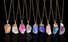 6X New Gemstone Nugget Charm Pendant Necklace Assorted 6X New Gemstone Nugget Charm Pendant Necklace Assorted