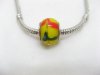 100 Yellow Murano Flower Round Glass European Beads be-g281 100 Yellow Murano Flower Round Glass European Beads be-g281