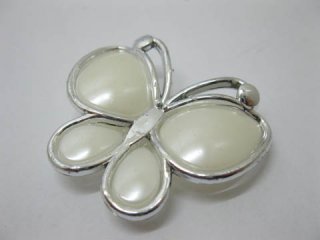 20Pcs Pearl Ivory Butterfly Hairclip Jewelry Finding Beads
