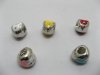 20 Metal Heart Enamel Thread European Beads