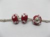 100 Red Lampwork Glass European Beads pa-g29 100 Red Lampwork Glass European Beads pa-g29