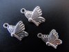 100 Silver Plated Metal Butterfly Beads Pendants 20x14mm