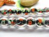 10 Strands Black Round Lampwork Glass Beads 13x11cm