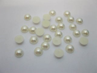 2500Pcs 8mm Ivory Semi-Circle Simulated Pearl Bead Flatback