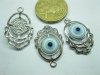 50 Metal Round Pendants w/Flower Edge Jewelery Finding