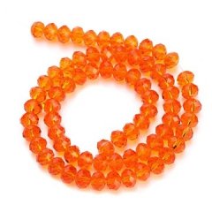 10Strand x 72Pcs Orange Rondelle Faceted Crystal Beads 8mm