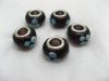 100 Murano Flower Round Glass European Beads be-g375