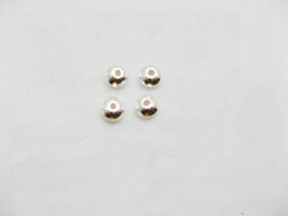 50pcs 925.Sterling silver Flat Round spacer bead 3.4mm