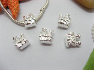10pcs Silver Plated Screw A Couple of Lover Beads European Desig