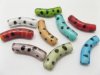 80 Curved Silver Foil Lampwork glass beads 80 Curved Silver Foil Lampwork glass beads