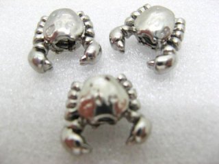 60 Alloy European Crab Metal Thread Beads ac-sp316