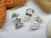 10 Silver Fish Thread European Beads pa-m201