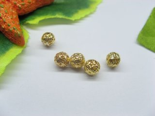 200pcs Gold Plated Filigree Spacer Beads 6mm