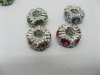20 Metal Thread European Beads with Rhinestone pa-m250 20 Metal Thread European Beads with Rhinestone pa-m250