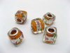 50 Orange Murano Cubic Glass European Beads 50 Orange Murano Cubic Glass European Beads