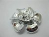 20Pcs Silver Plated Rose Hairclip Jewelry Finding Beads