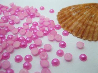 5000Pcs 5mm Fuschia Semi-Circle Simulated Pearl Bead Flatback