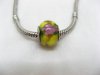 400 Yellow Murano Rose Flower Round European Glass Beads 400 Yellow Murano Rose Flower Round European Glass Beads