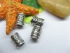 20pcs Tibetan Silver Barrel Beads with Five-pointed Star carved