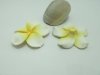 20Pcs White Fimo Beads Frangipani Flower Jewellery Finding 54mm