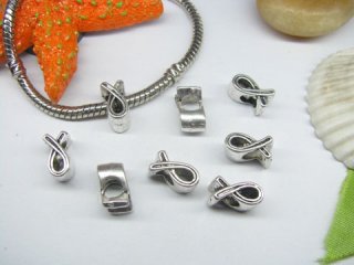 20pcs Tibetan Silver Ribbon Shape Beads Fit European Beads Yw-pa