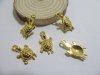 100 Golden Plated Metal Turtle Beads Pendants Jewellery Finding