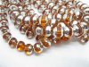 5 Strands Orange Silver Foil Glass Round Beads 8mm
