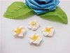 100 White Fimo Beads Frangipani Jewellery Finding 20mm