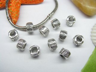 20pcs Tibetan Silver Barrel Beads Fit European Beads Yw-pa-mb49