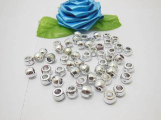 2100pcs Silver Plated Pony Beads Jewelry Finding 9x6mm