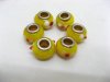 100 Yellow Murano Flower Round Glass European Beads