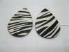 100 Zebra-Stripe Teardrop Wooden Beads 62mm long