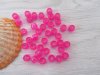 2100 Transparent Clear Fuschia Barrel Pony Beads 6x8mm