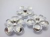 30Pcs Silver Plated Flower Hairclip Jewelry Finding Beads 4.5cm
