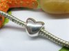 50 Silver Plated Heart Thread European Beads ac-sp529