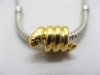 100X 18K Gold Plated European Snake Beads ac-sp389
