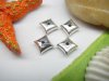 100pcs Metal Smooth Open Square Beads yw-ac-mb49